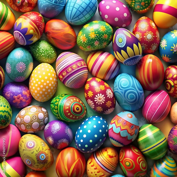 Obraz colorful easter eggs background