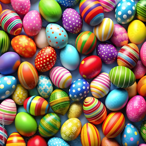 Obraz colorful easter eggs background