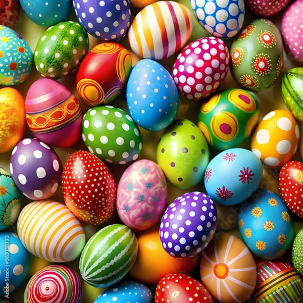 Obraz colorful easter eggs background