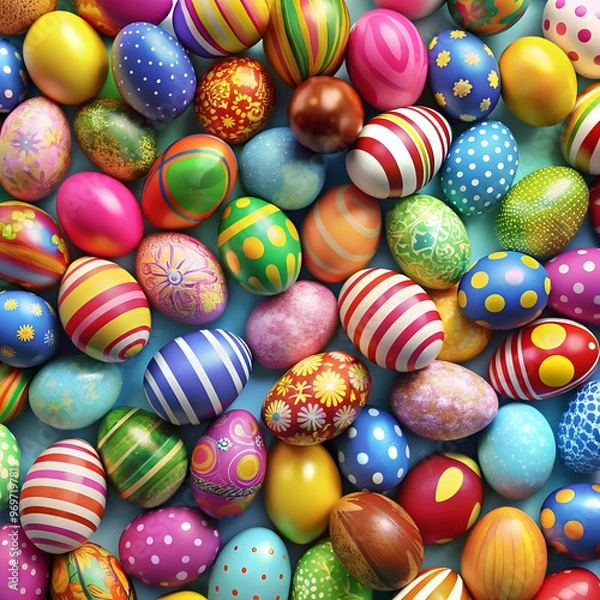 Obraz colorful easter eggs background