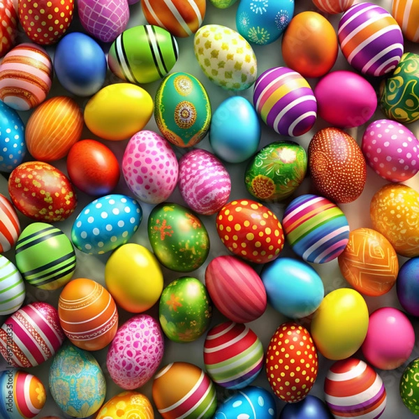 Obraz colorful easter eggs background