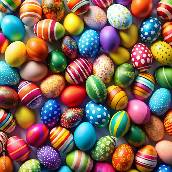 Obraz colorful easter eggs background