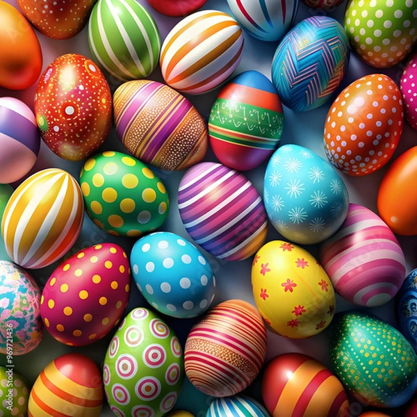 Obraz colorful easter eggs background