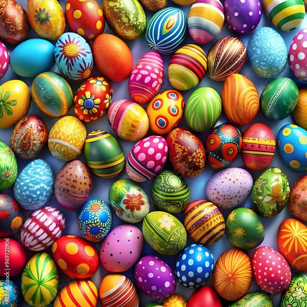 Obraz colorful easter eggs background