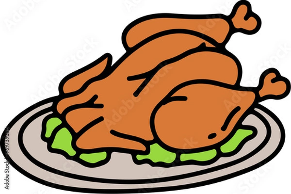 Obraz chicken drill hand drawn illustration