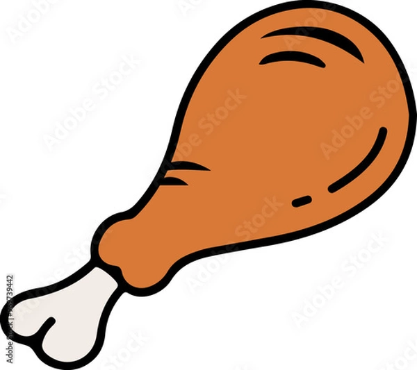 Obraz drum stick chicken hand drawn design