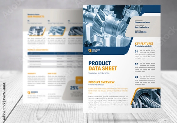 Fototapeta Product Data Sell Sheet Template 