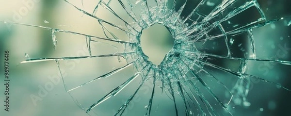 Obraz Close-up of shattered glass 