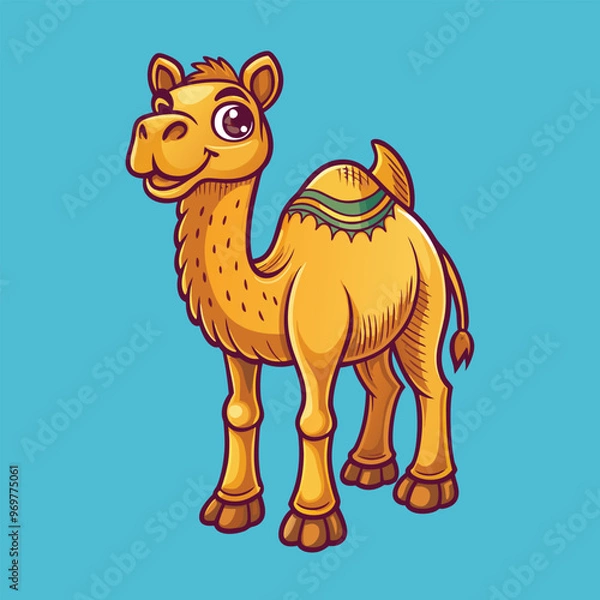 Fototapeta camel face Vector Cartoon Illustration. Animal Design Isolated.