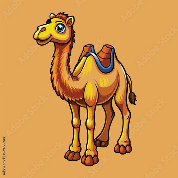 Fototapeta camel Vector Cartoon Illustration. Animal Design Isolated.
