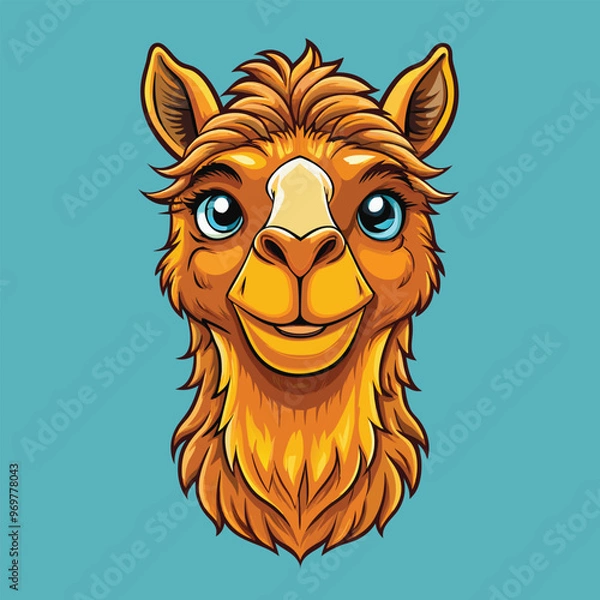 Fototapeta camel face Vector Cartoon Illustration. Animal Design Isolated.