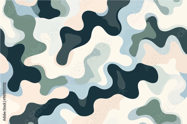 Obraz A flat vector pattern of an abstract camouflage design in soft pastel colors, suitable for a background or wallpaper-gigapixel-art-scale-4_00x
