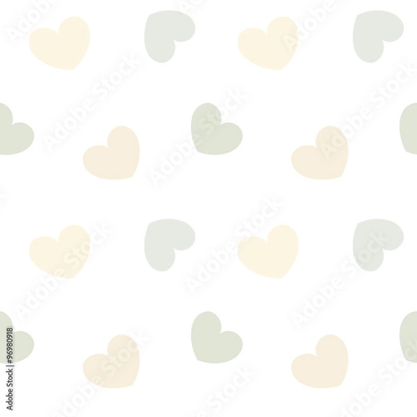 Obraz soft pastel valentine hearts seamless vector pattern background illustration