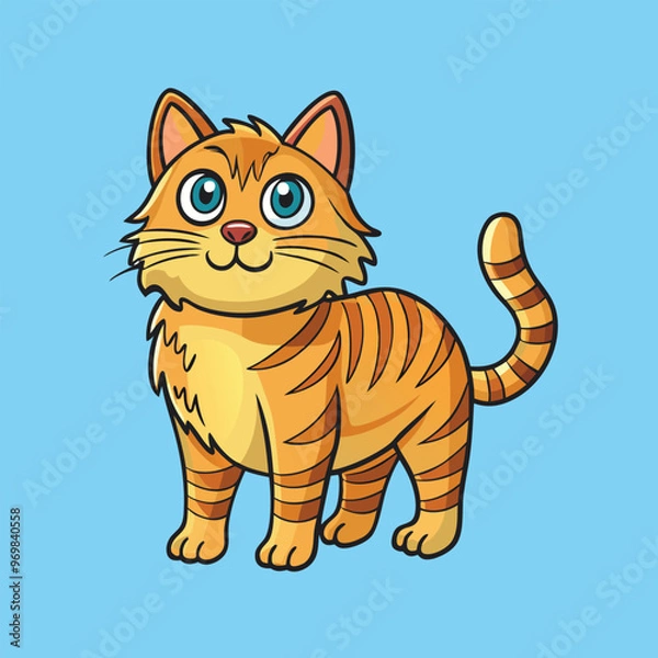 Obraz Cat Vector Cartoon Illustration. Animal Design Isolated.