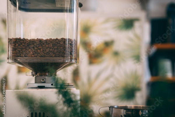 Obraz A coffee bean grinder, close up.