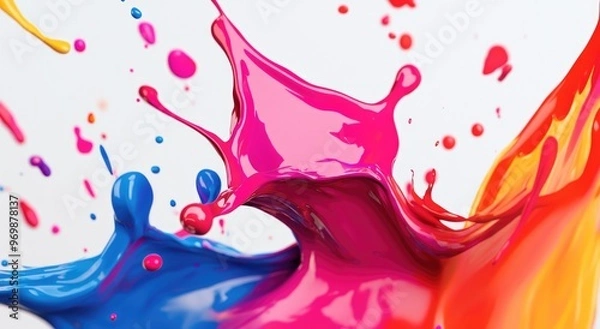 Fototapeta Abstract colorful paint explosion.