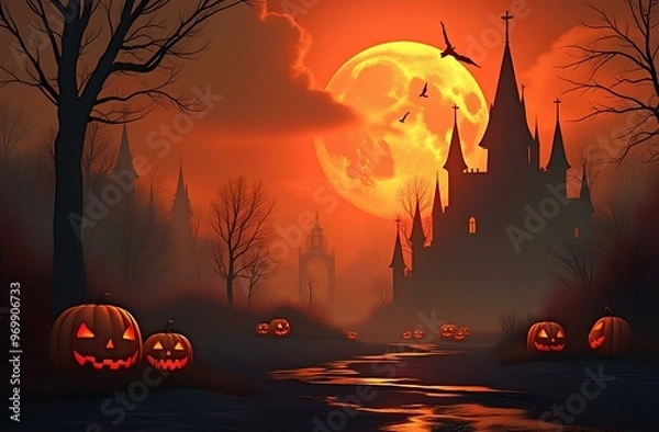 Obraz Orange Halloween background