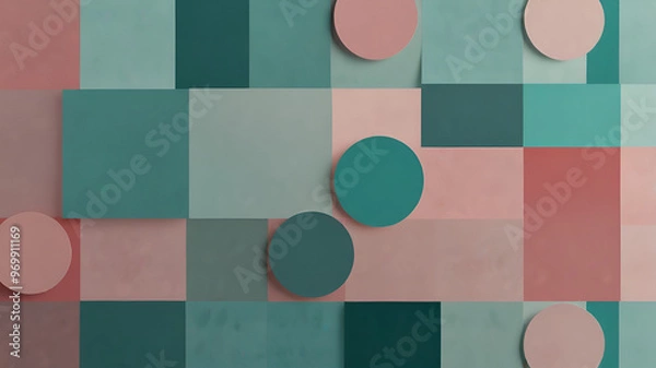 Fototapeta Geometric Shapes with Soft Gradients background