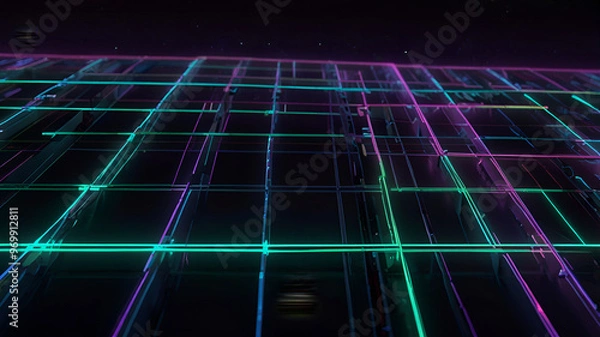 Fototapeta abstract background with glowing lines or Fractal Explosion 
