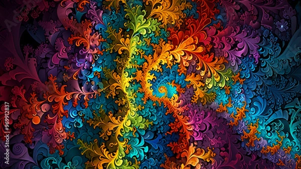 Fototapeta abstract colorful background or Neon Grid Matrix