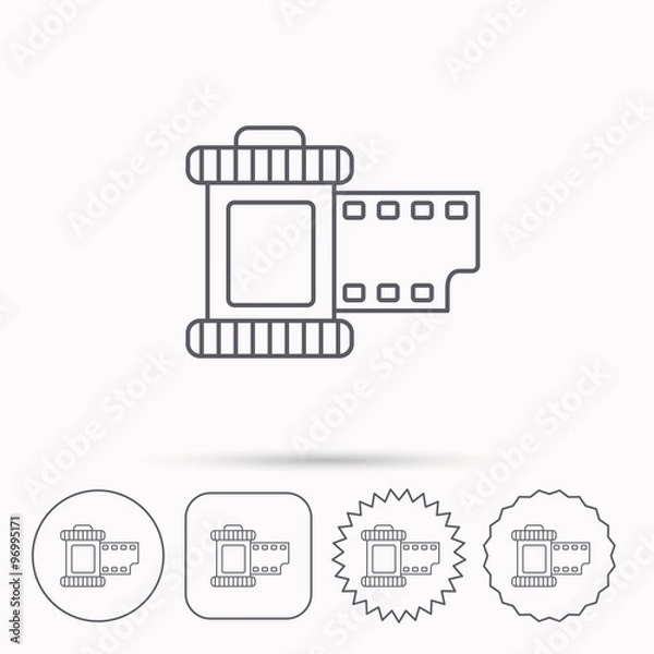 Fototapeta Retro photo icon. Camera roll sign.