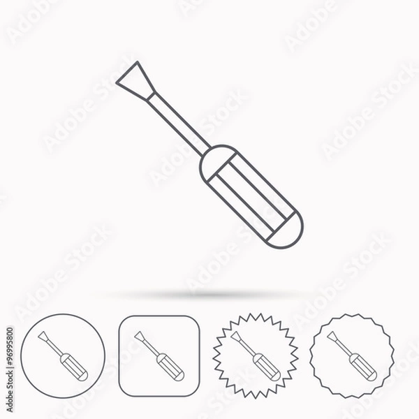 Fototapeta Screwdriver icon. Repair or fix tool sign.