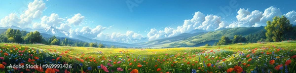 Fototapeta Spring Landscape Panorama