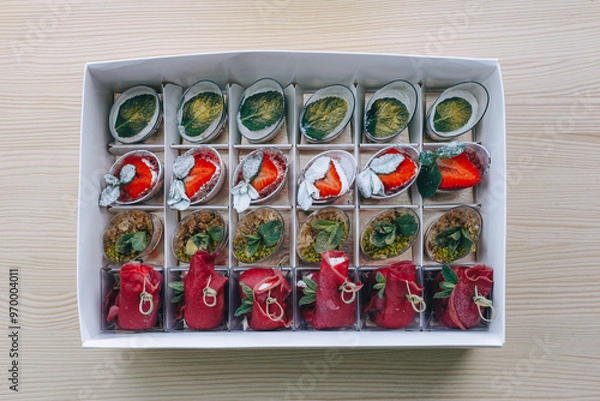 Obraz Handcrafted Artisanal Soaps Mimicking Food in Gift Box