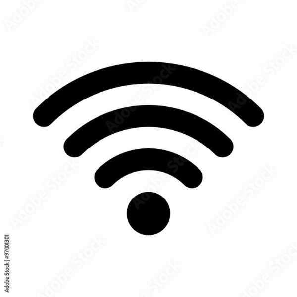 Obraz Wifi bezprzewodowy sygnał internetowy płaski ikona dla aplikacji