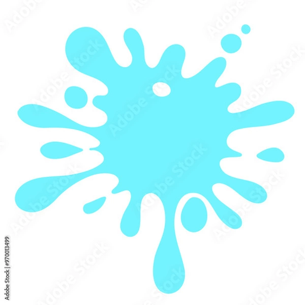 Fototapeta Vector abstract complex shape, fluid blotch spot image as template for background. Dynamical colored rounded backdrop.