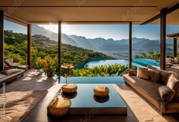 Fototapeta stunning views luxurious lodgings impressive amenities surrounded breathtaking landscapes, accommodation, luxury, scenery, resort, property, elegance