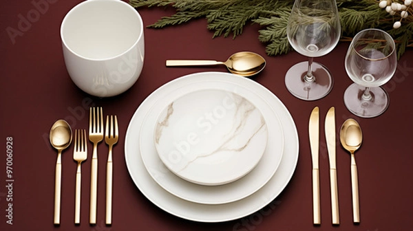 Obraz place setting for Christmas