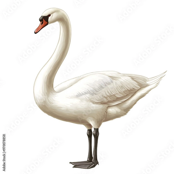 Fototapeta mute swan  isolated on transparent background - Generative AI	
