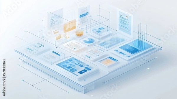 Obraz Abstract 3D Visualization of Data and Information