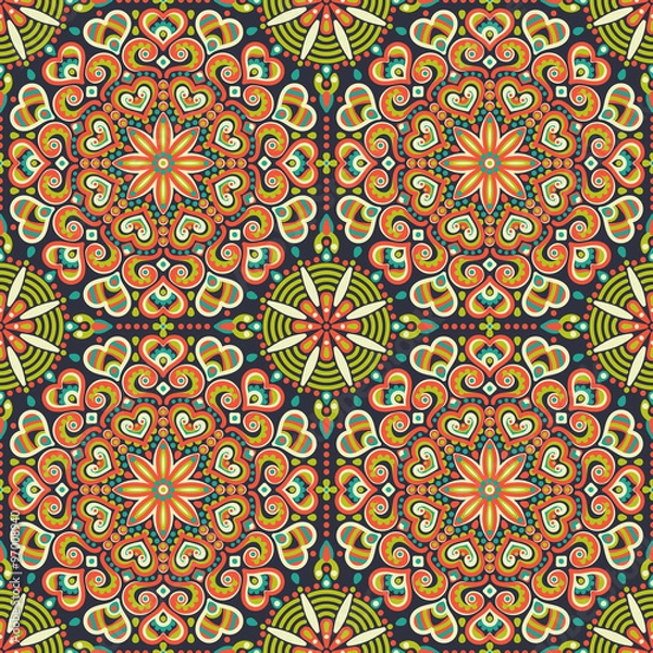Fototapeta Ethnic floral seamless pattern