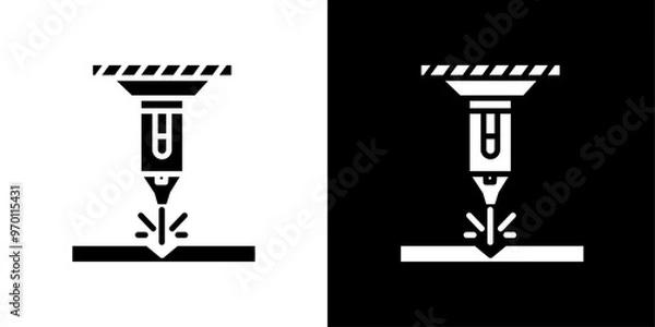 Fototapeta Laser machine icon Isolated flat vector in outline