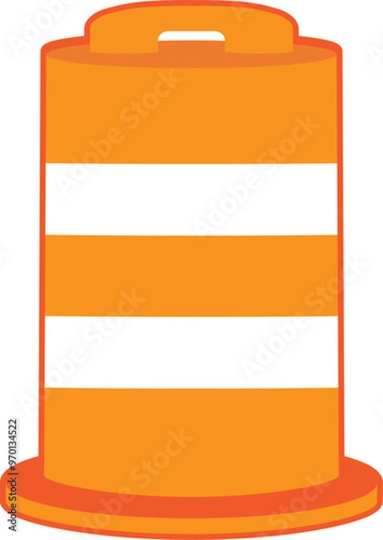 Obraz Orange Traffic barrel, Road Construction icon.