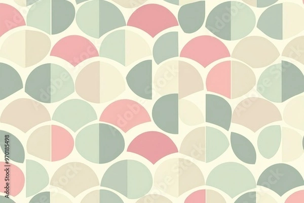 Obraz Abstract Geometric Pattern with Pastel Semicircles
