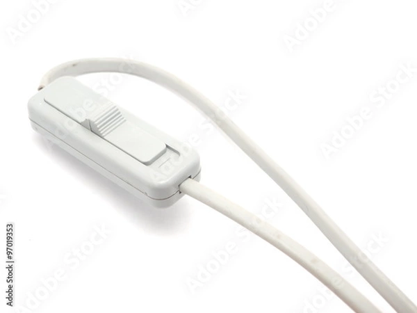 Obraz Switch from a table lamp on a white background