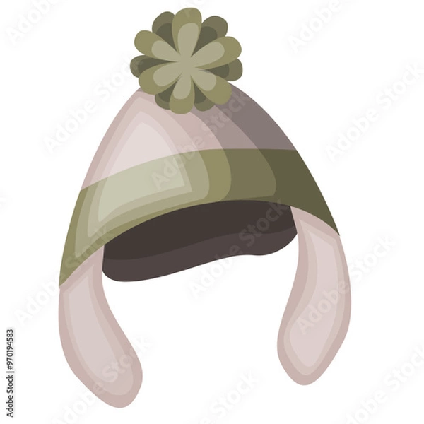 Fototapeta Knitted wool yarn hat