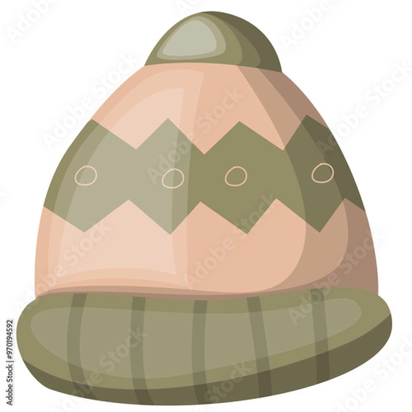 Fototapeta Knitted wool yarn hat