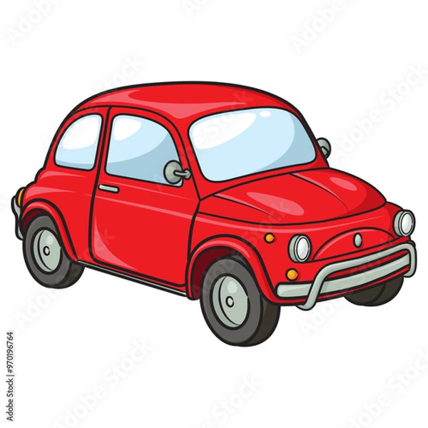 Obraz Cartoon red frog car.