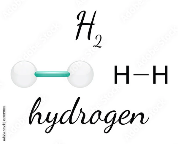 Fototapeta H2 hydrogen molecule