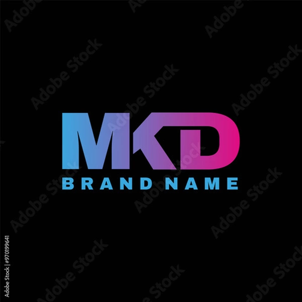 Fototapeta MKD gradient letter logon design