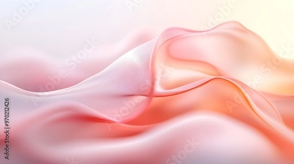 Fototapeta Light and airy abstract design, smooth pastel shapes with soft gradients, creating a gentle, calming atmosphere, subtle focus for a serene effect