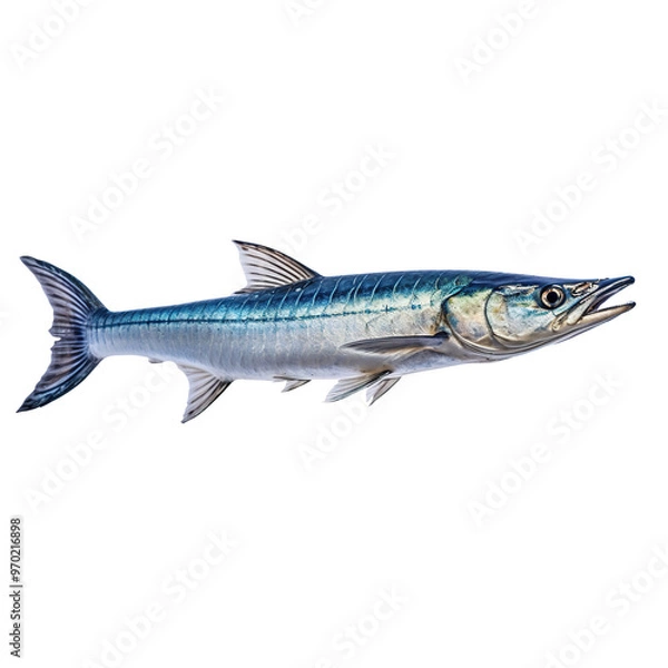 Obraz Barracuda fish on transparent background PNG Generative AI