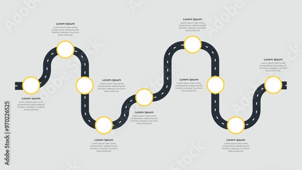 Obraz Roadmap Infographic with 9 steps process