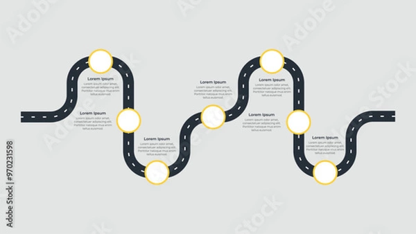 Obraz Roadmap Infographic with 7 steps process