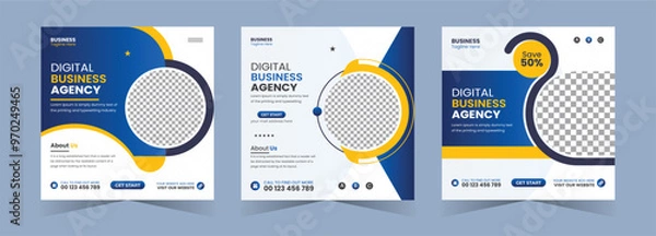 Obraz Creative business marketing agency social media post web banner bundle template	