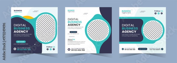 Obraz Creative business marketing agency social media post web banner bundle template	